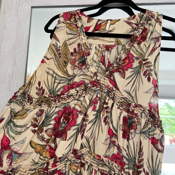 Free People v neck bohemian long shirt, XS fits medium - Picture 4 of 5